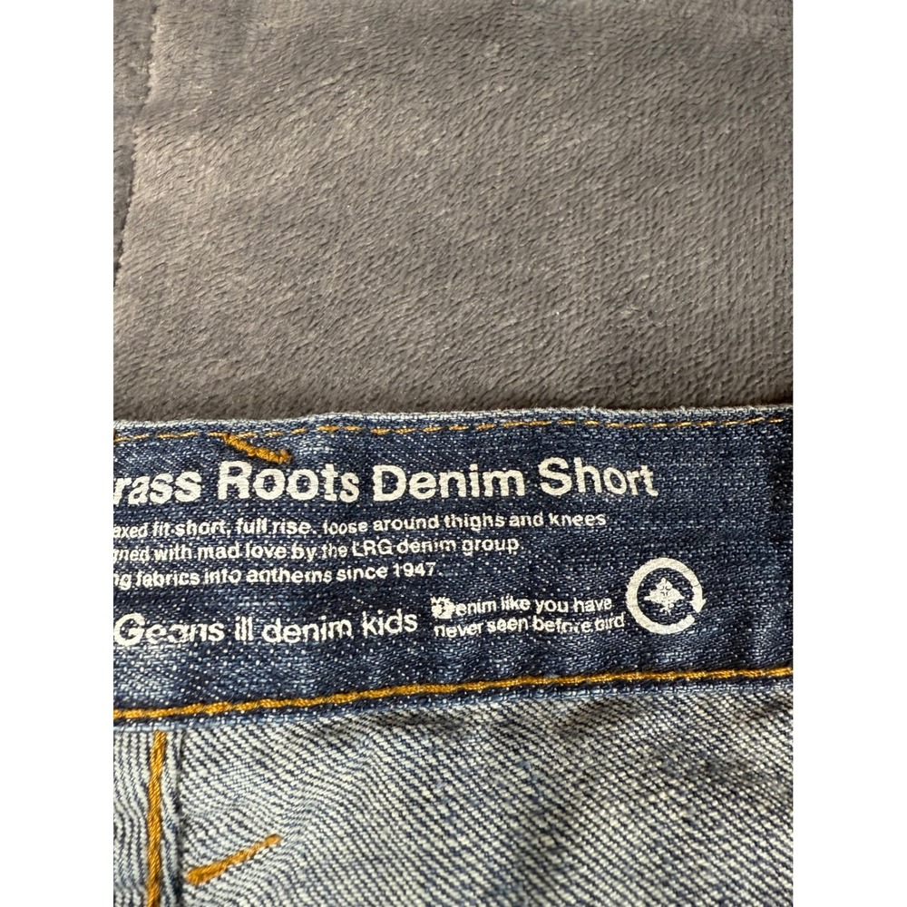 LRG Grass Roots Denim Shorts Mens Size 32 Blue Jean Distressed Casual thrash - Picture 7 of 16